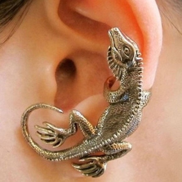 🦎 Awesome Single Lizard Iguana Chameleon Left Ear cuff 🦎 - Picture 12 of 12